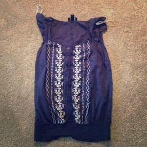 Cute blue embellished top!