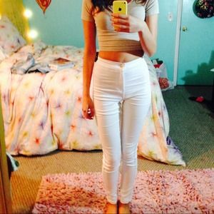 Sz s white American Apparel easy jeans