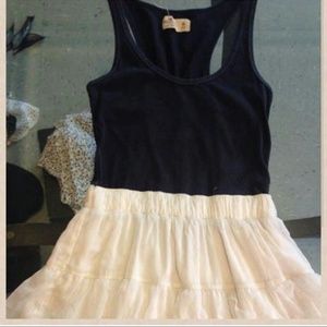 Hollister Navy blue and white ruffle dress