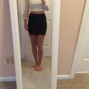 Tight, black, lace Express skirt!
