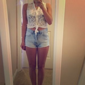 White, lace, tank top!