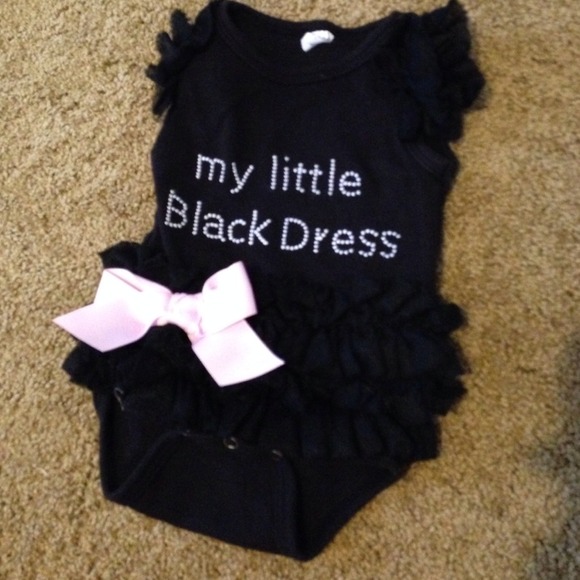 0-3 month my little black dress onesie
