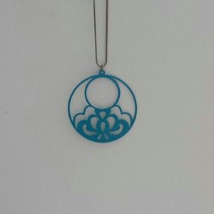 TURQUOISE BLUE GREEN CIRCLE NECKLACE