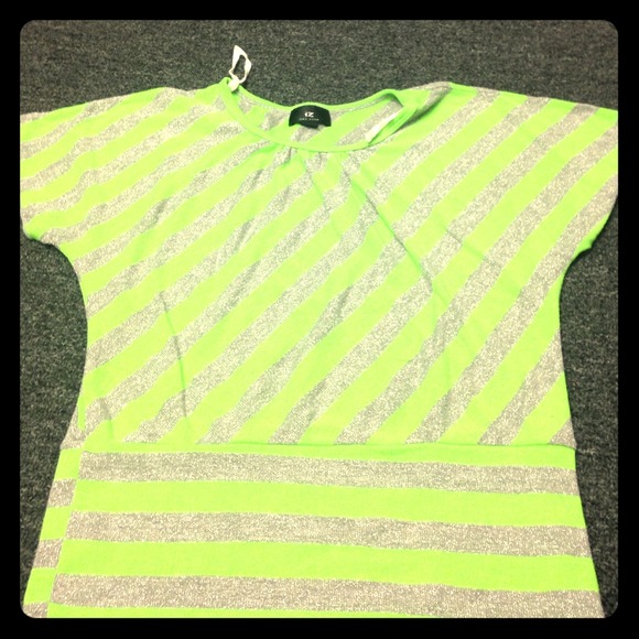 Green and silver stripped shirt