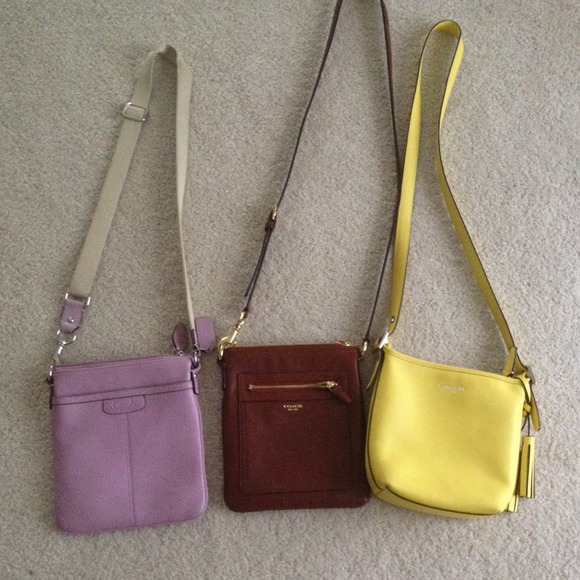 Coach purses! Purple used 5 times. Brown used 3.