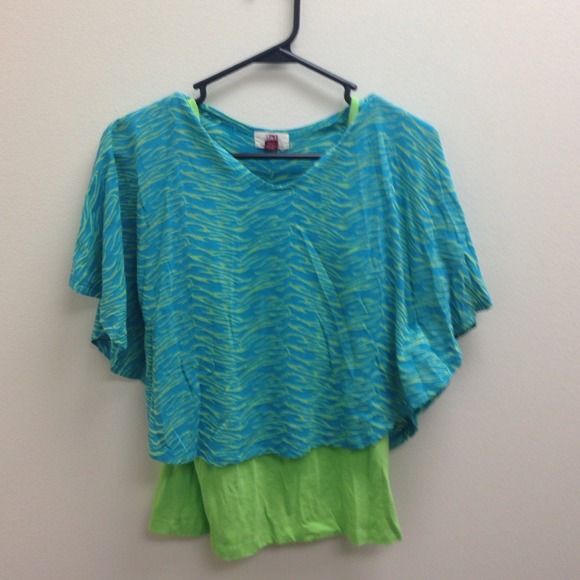 Zebra green and blue shirt