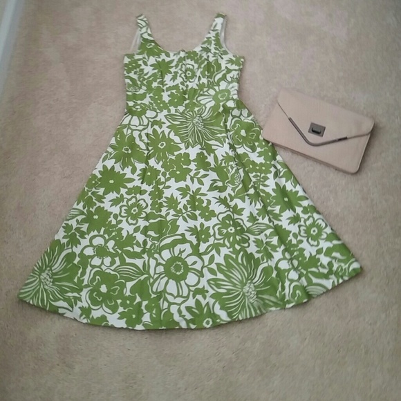 SOLD Green and white Donna Ricco sundress