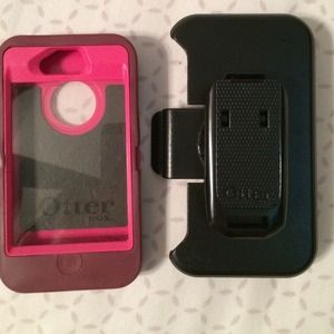 Burgundy and Pink Otterbox Case