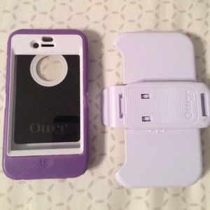 Purple and White Otterbox case