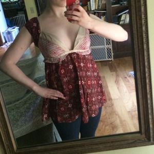 Free People bohemian baby doll top