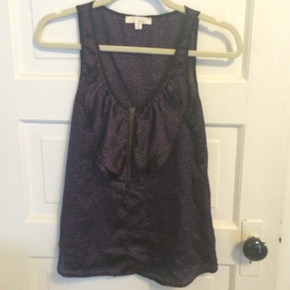 Lush zipper ruffle tank