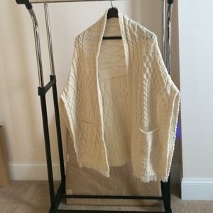 Hand knit, merino wool Irish wrap