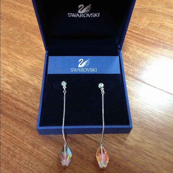 Swarovski Earrings with gold earrings