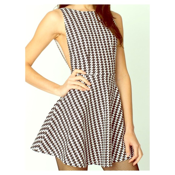 American Apparel Houndstooth Ponte Skater Dress