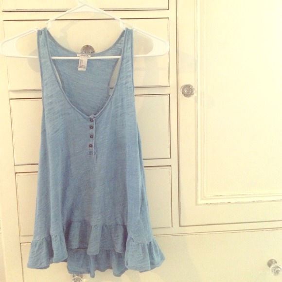 Baby Blue Button Top