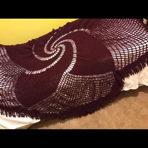 AVAILABLE! HANDMADE BURGUNDY SPIRAL AFGHAN!