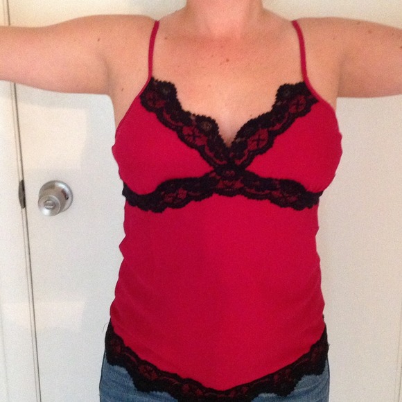 Fuchsia and black lace sexy top
