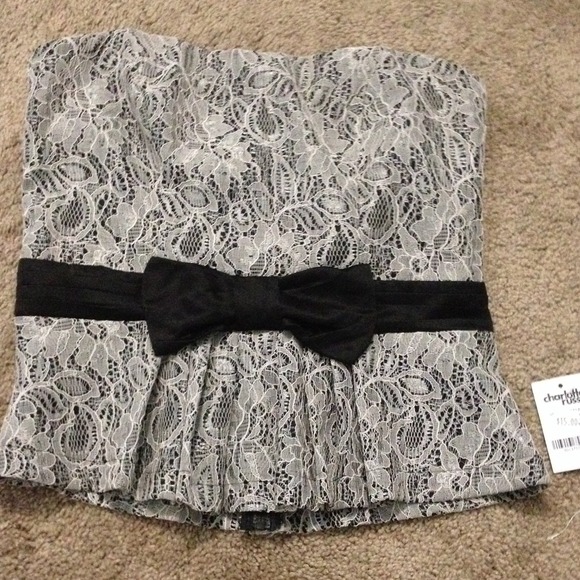 Black & grey corset top