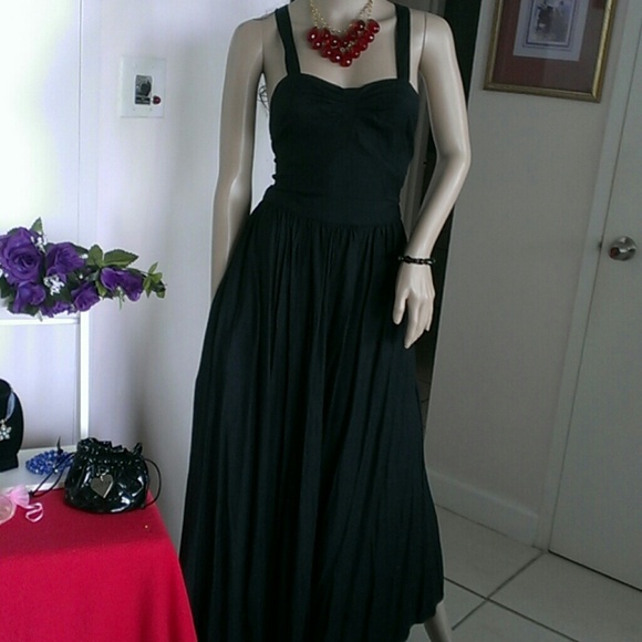 SORRY, SOLD, SOLD. Attractive Halter Black Dress - Picture 2 of 4