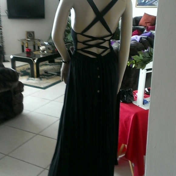 SORRY, SOLD, SOLD. Attractive Halter Black Dress - Picture 4 of 4