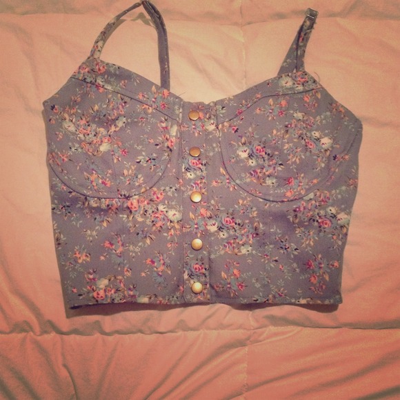 A floral crop top .