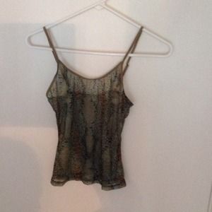 Sheer reptile print tank top