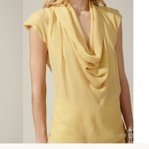 Robert Rodriguez Pleated Silk Cowl Blouse