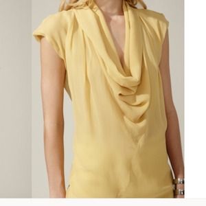 Robert Rodriguez Pleated Silk Cowl Blouse