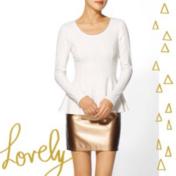 White Detailed Peplum Top