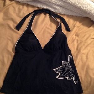 Tankini top black and white
