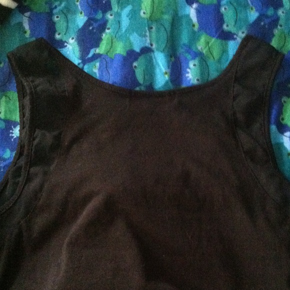 Black tank top with white polka dot bow - Picture 3 of 4
