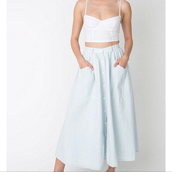 button front skirt xs