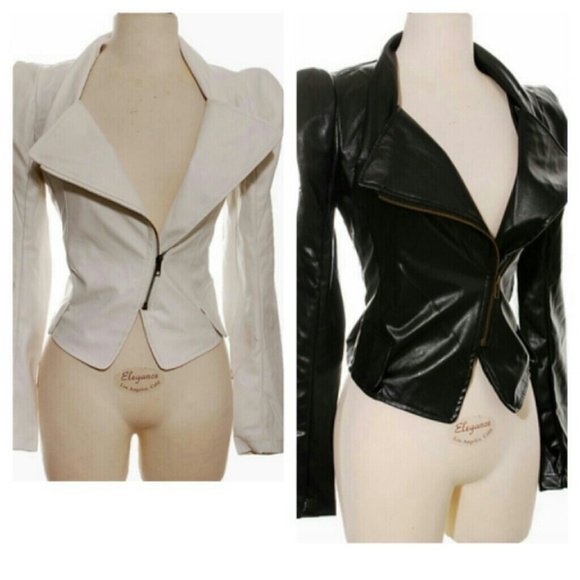 White Faux Leather Jacket
