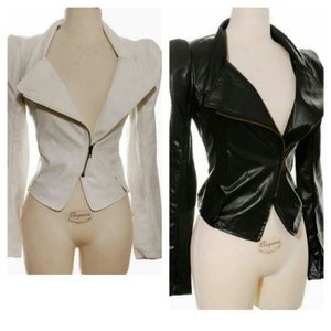 White Faux Leather Jacket