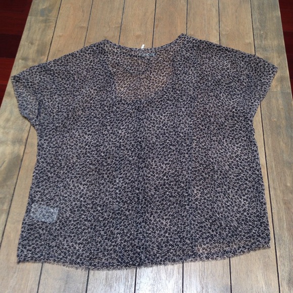 Urban Outfitters Kimchi Blue Tan/Black Sheer Top - Picture 3 of 4