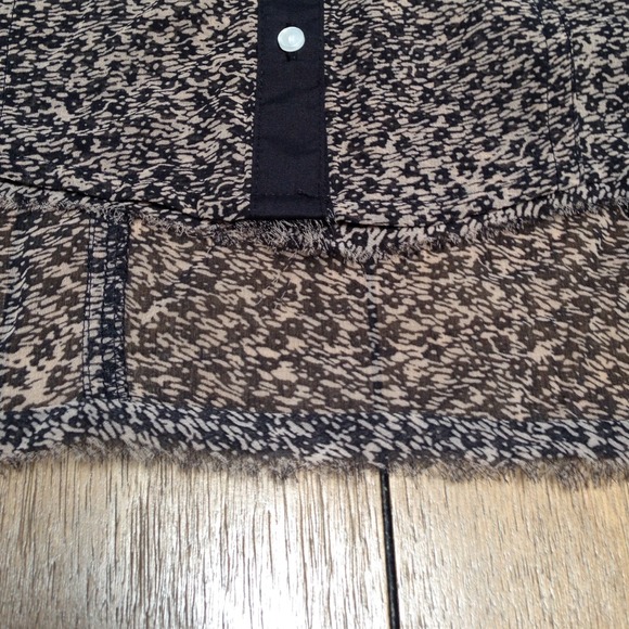 Urban Outfitters Kimchi Blue Tan/Black Sheer Top - Picture 4 of 4