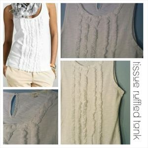 J. Crew tissue ruffled white tank