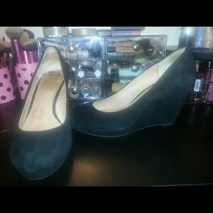 SOLD LOCALLY. Black Suede ALDO wedges