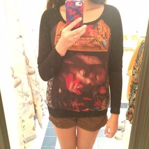 Long sleeved printed blouse