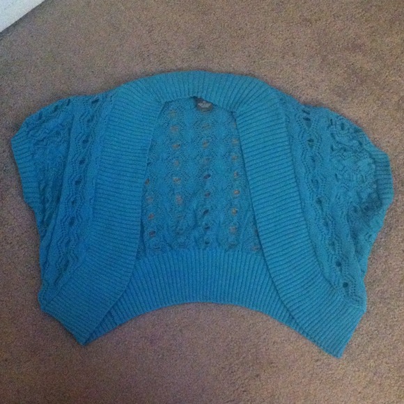 Bright blue shrug