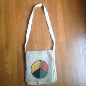 Handmade Peace Hemp Crossbody