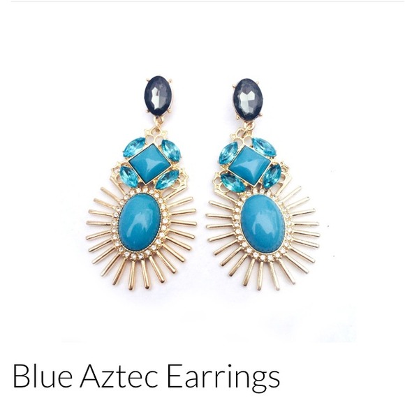 Blue Aztec earrings