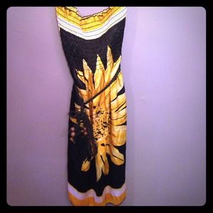 Black yellow and white dress