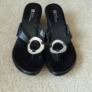 Black wedge sandal