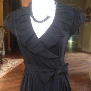 Amazing black wrap cocktail dress.