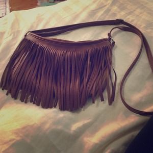 Fringe brown cross body!