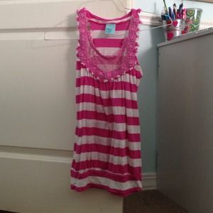 H.i.p. Pink and white tank top