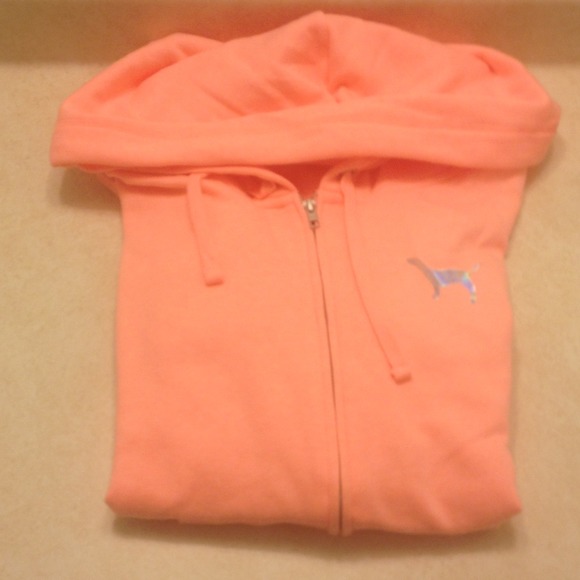 Victoria secret bright coral hoodie