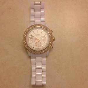 White and gold fossil watch!