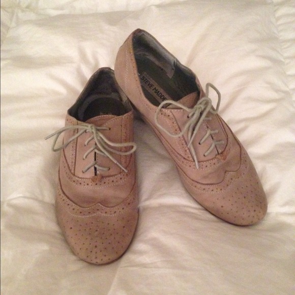 Steve madden leather oxfords, light brown lace up